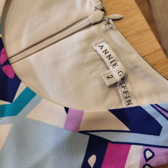 Annie Griffin Max Geometric Print Colorful Purple Pink Size 2 - Picture 7 of 16